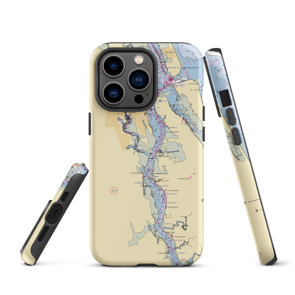 Fish Island Marina (Saint Augustine, FL) NOAA Chart  Tough iPhone Case iPhone 13 Pro model shown