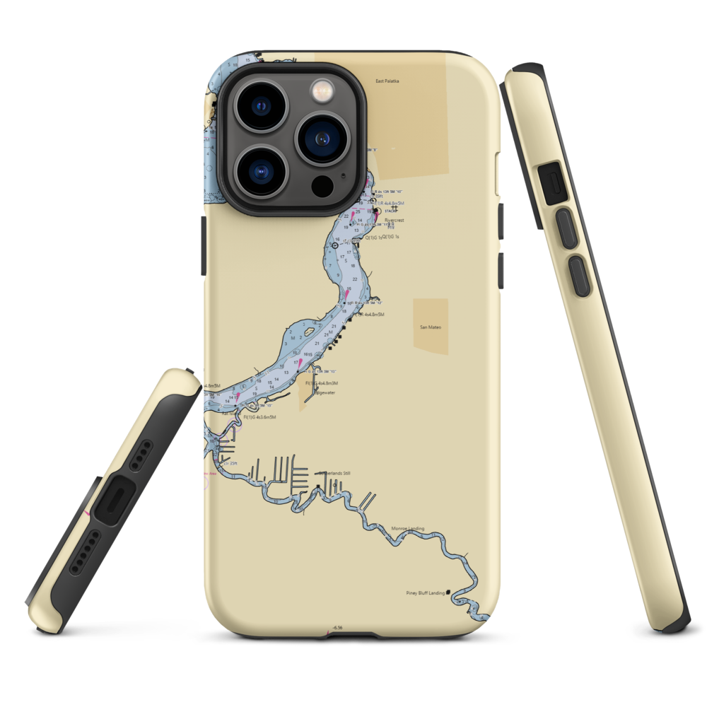 Gibson Dry Docks (San Mateo, FL) NOAA Chart  Tough iPhone Case iPhone 13 Pro Max model shown
