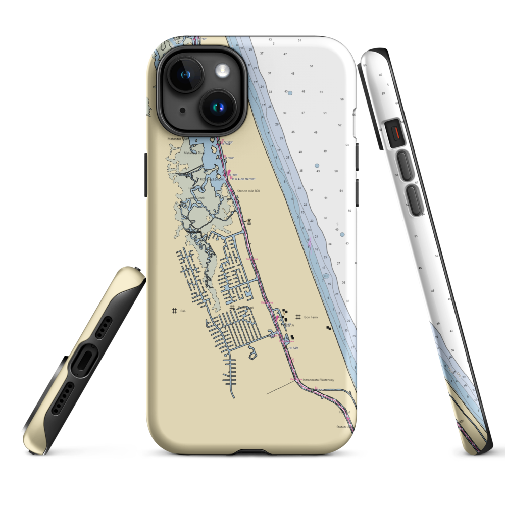Hammock Dunes Marina (Palm Coast, FL) NOAA Chart  Tough iPhone Case iPhone 15 Plus model shown