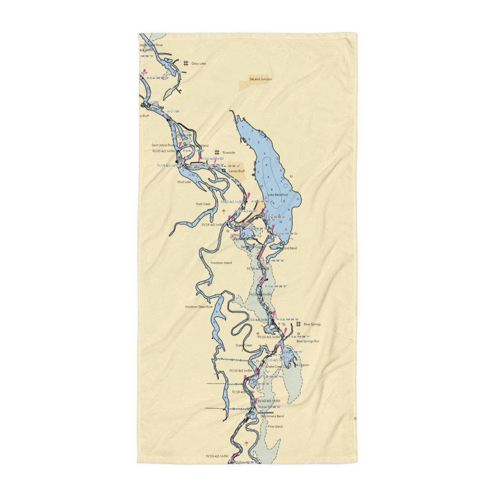 Hontoon Landing Resort & Marina (Deland, FL) NOAA Chart Towel 