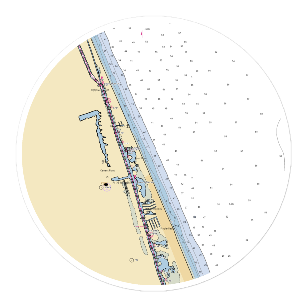 Marina Bay Condo (Flagler Beach, FL) NOAA Chart Sticker 
