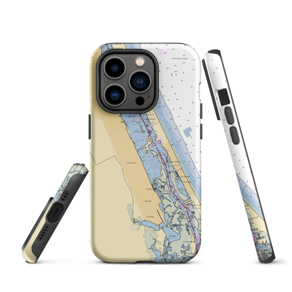 Our Deck Down Under (Daytona Beach, FL) NOAA Chart  Tough iPhone Case iPhone 14 Pro model shown