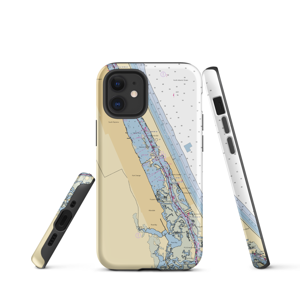 Our Deck Down Under (Daytona Beach, FL) NOAA Chart  Tough iPhone Case iPhone 12 mini model shown
