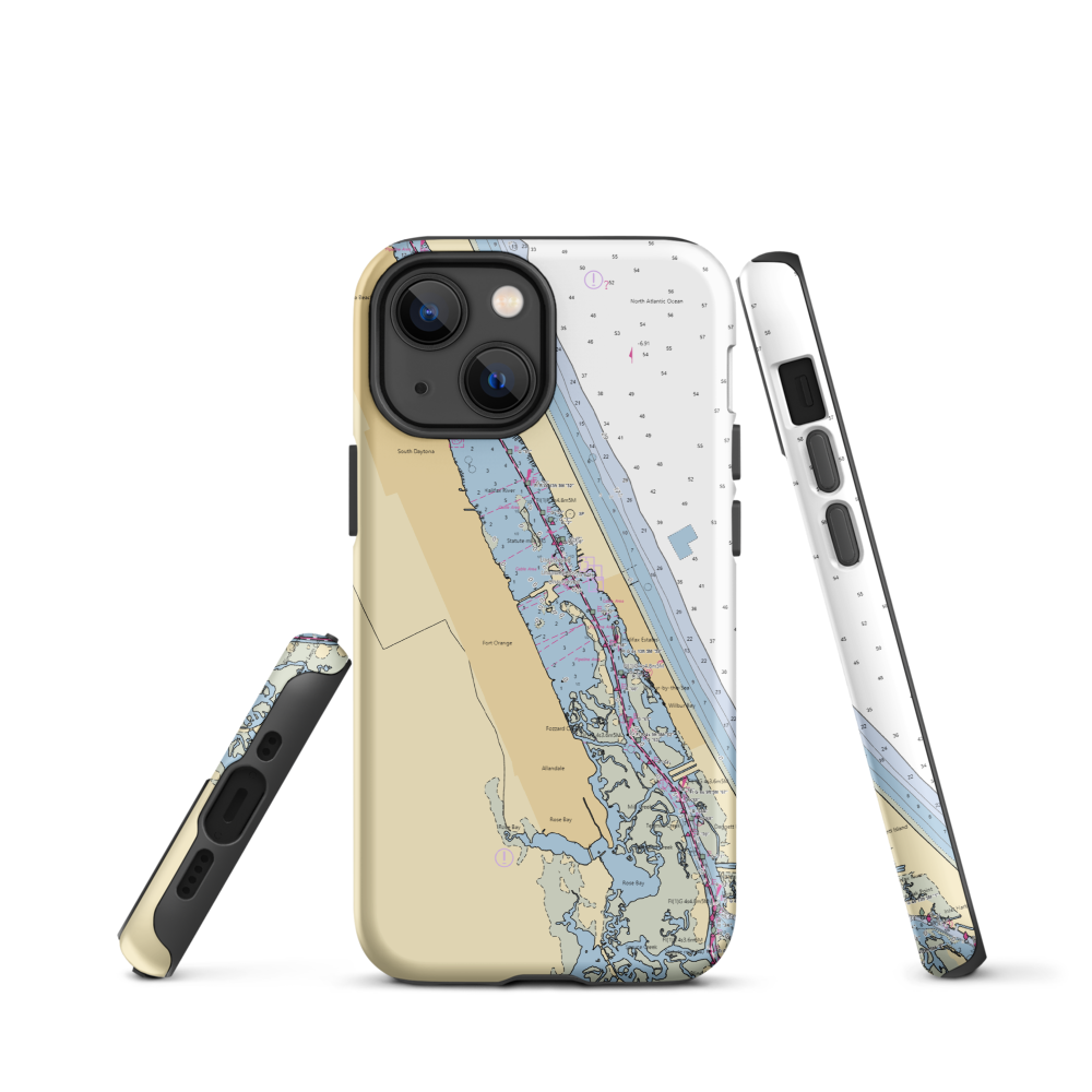 Our Deck Down Under (Daytona Beach, FL) NOAA Chart  Tough iPhone Case iPhone 13 mini model shown