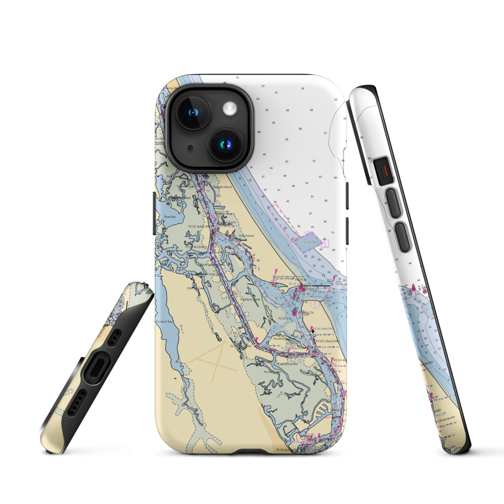 Sea Love Boat Works Inc (Daytona Beach, FL) NOAA Chart  Tough iPhone Case iPhone 15 model shown