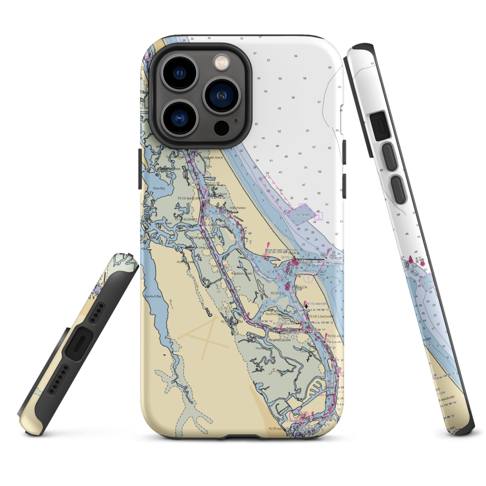 Lighthouse Boatyard & Marina (Daytona Beach, FL) NOAA Chart  Tough iPhone Case iPhone 13 Pro Max model shown