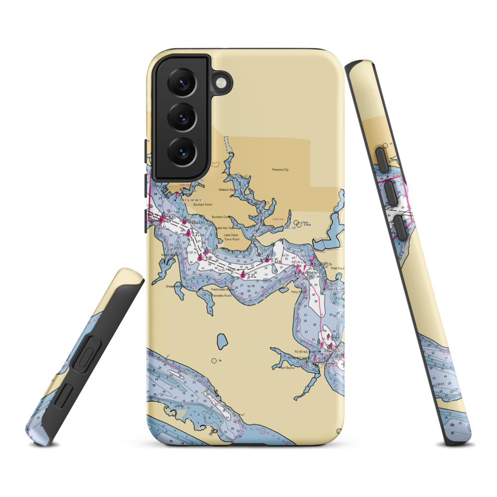 Corto Street Marina (Panama City, FL) NOAA Chart Samsung Phone Case Samsung Galaxy S22 Plus model shown