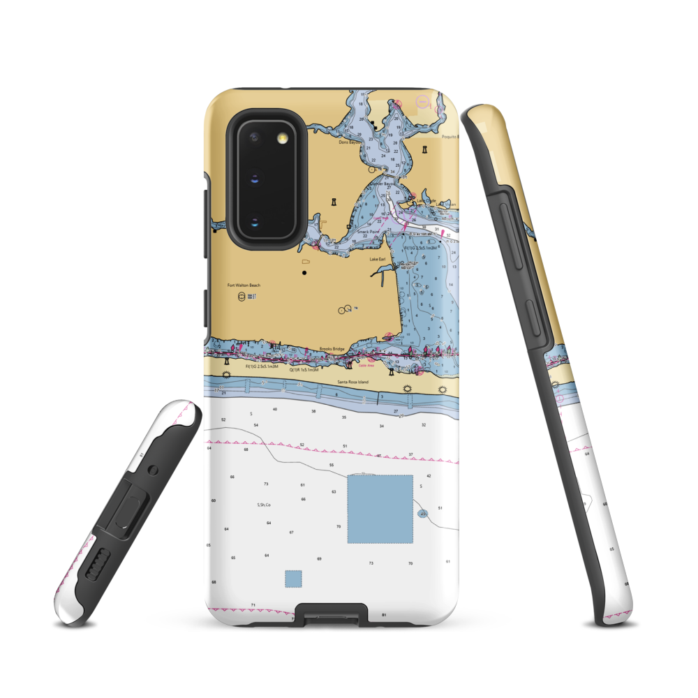 Legendary Marine Landings (Fort Walton Beach, FL) NOAA Chart Samsung Phone Case Samsung Galaxy S20 model shown
