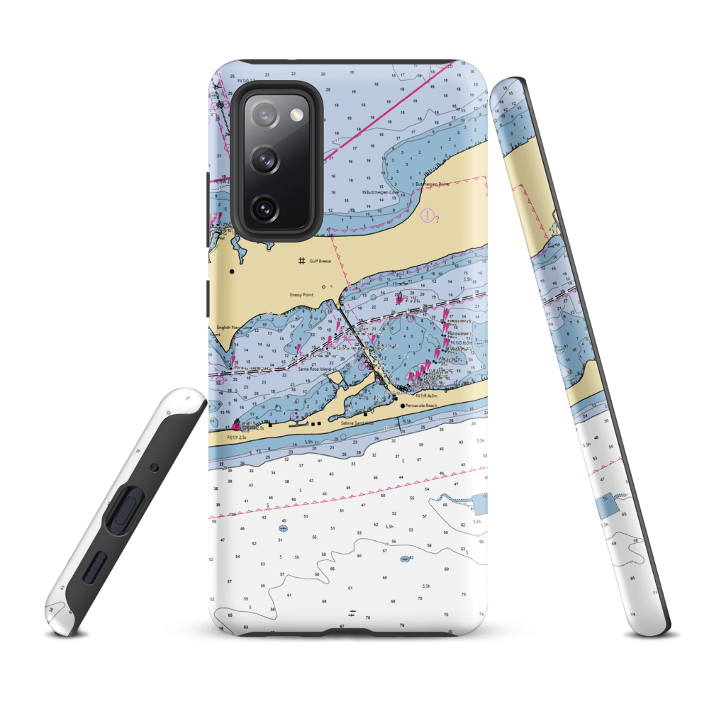 Santa Rosa Yacht & Boat Club (Pensacola, FL) NOAA Chart Samsung Phone Case Samsung Galaxy S20 FE model shown