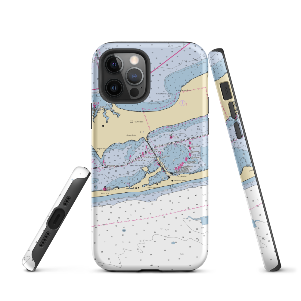 Emerald Coast Yachts, Inc. (Pensacola, FL) NOAA Chart  Tough iPhone Case iPhone 12 Pro model shown