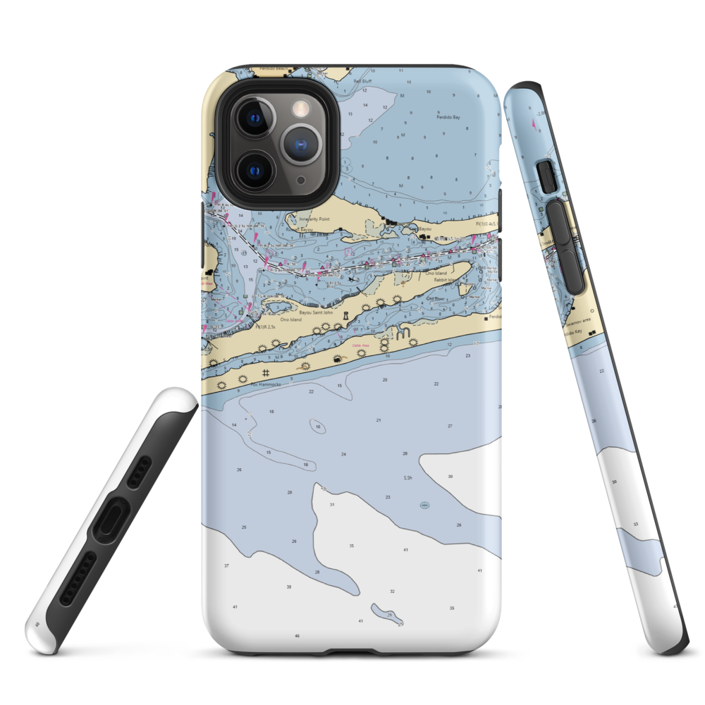 Hudson Marina (Orange Beach, AL) NOAA Chart  Tough iPhone Case iPhone 11 Pro Max model shown