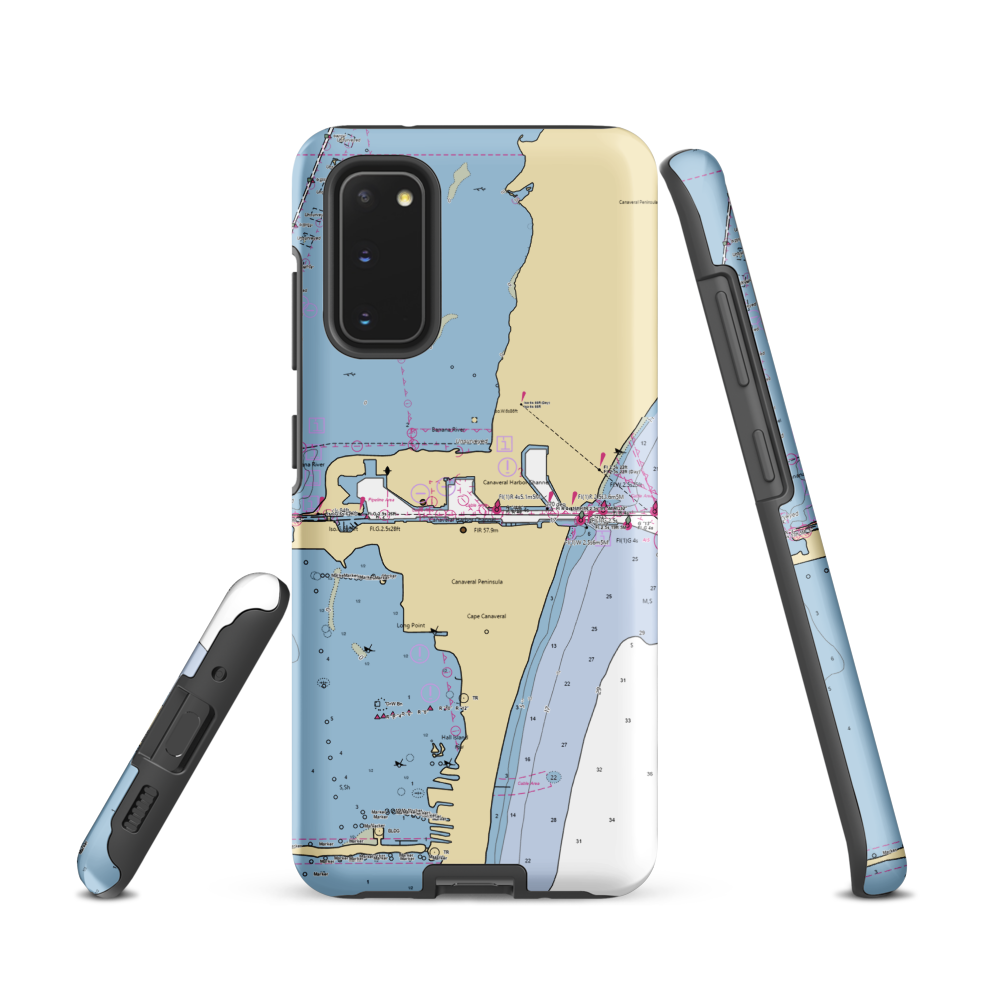 Sunrise Marina (Cape Canaveral, FL) NOAA Chart Samsung Phone Case Samsung Galaxy S20 model shown