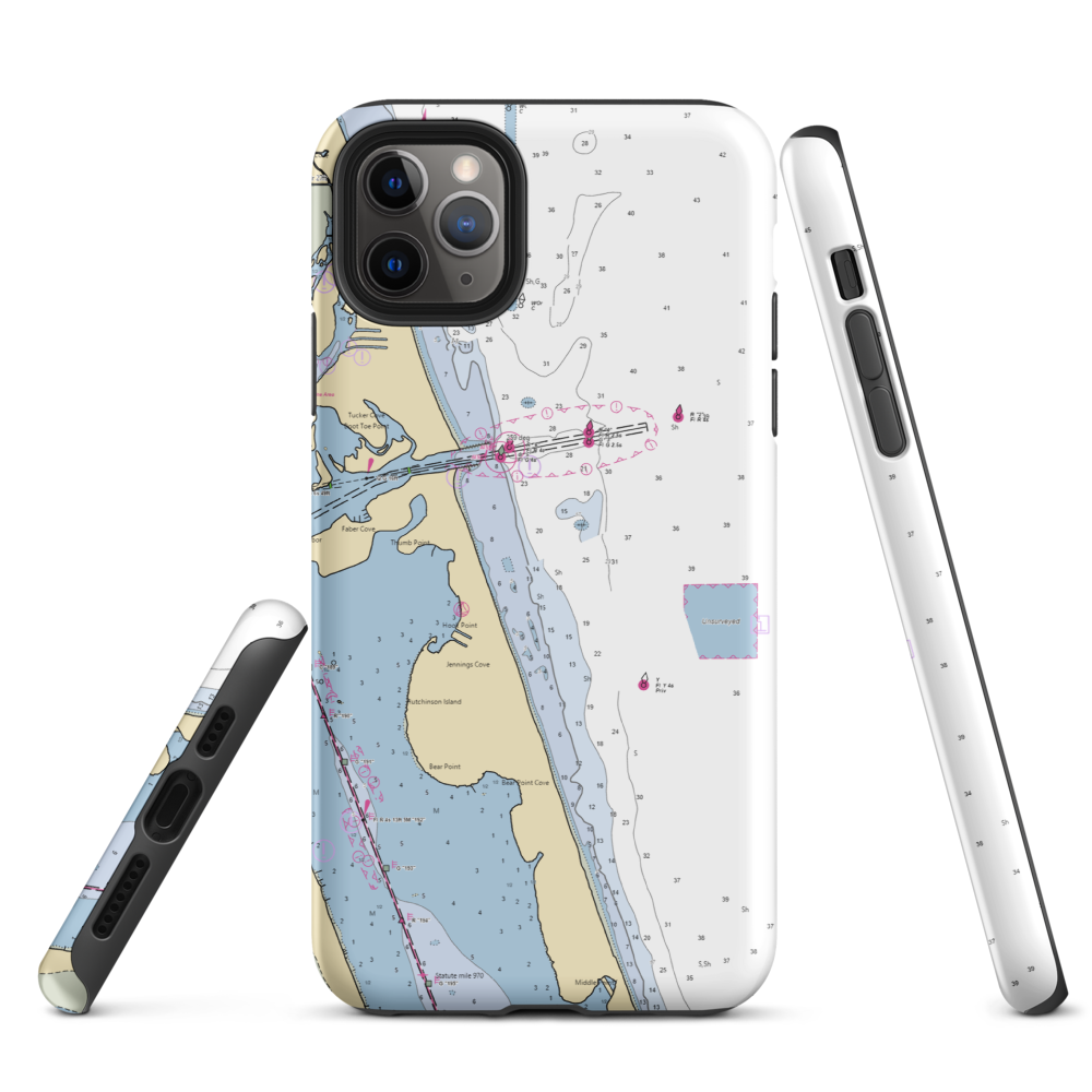 Pelican Yacht Club (Fort Pierce, FL) NOAA Chart  Tough iPhone Case iPhone 11 Pro Max model shown