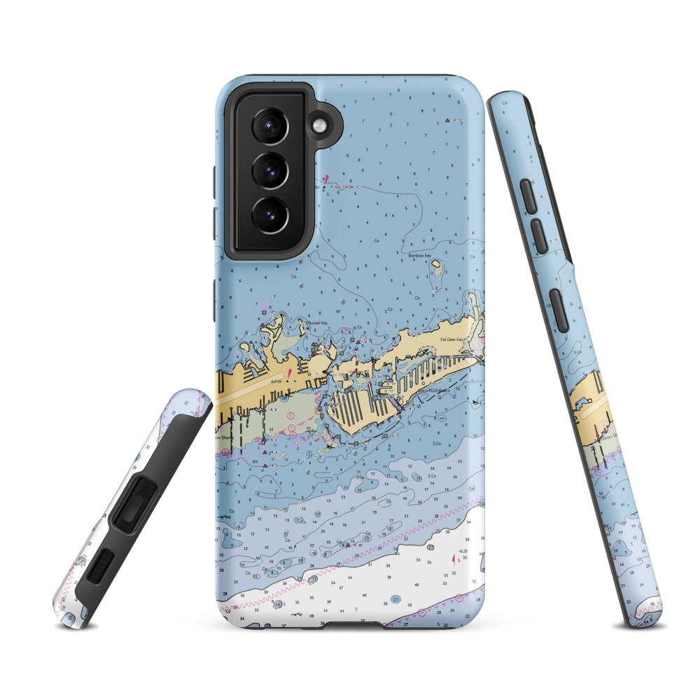 Shelter Bay Marine (Key Colony Beach, FL) NOAA Chart Samsung Phone Case Samsung Galaxy S21 FE model shown