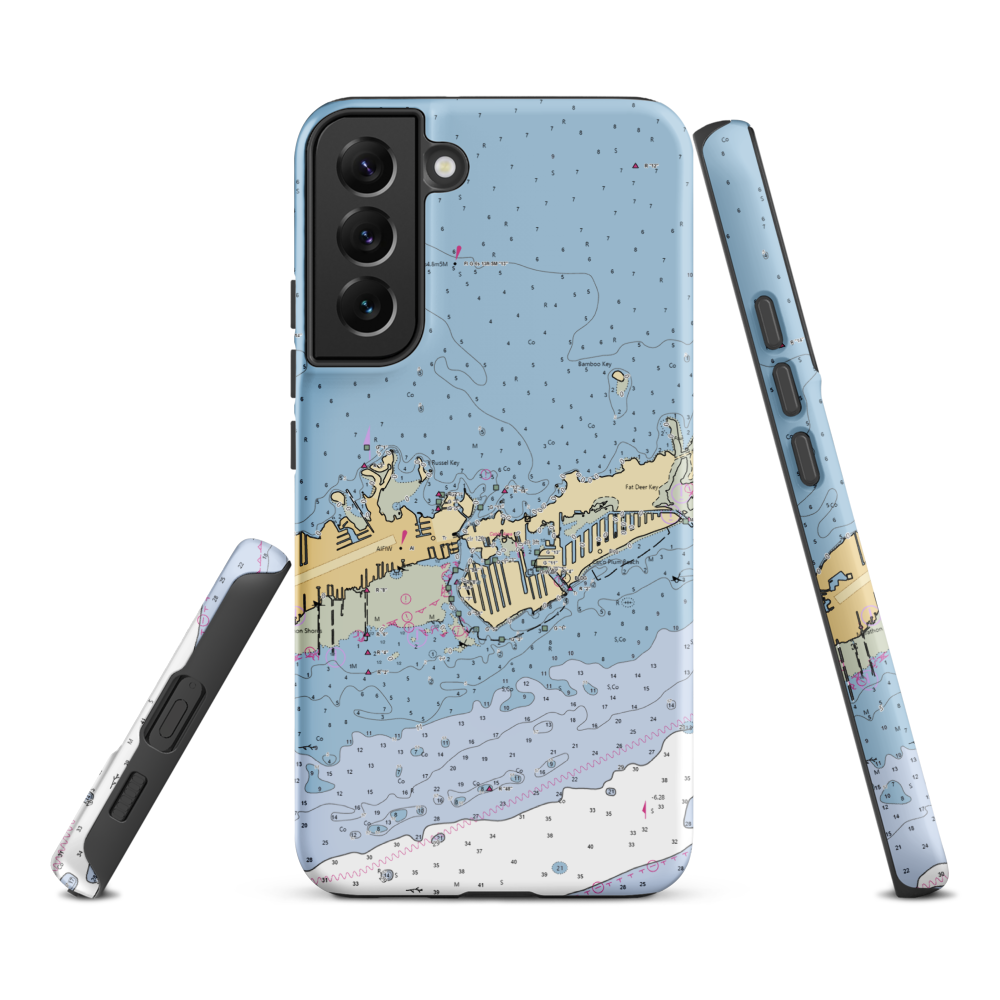 The Boat House & Coral Lagoon Resort (Key Colony Beach, FL) NOAA Chart Samsung Phone Case Samsung Galaxy S22 Plus model shown