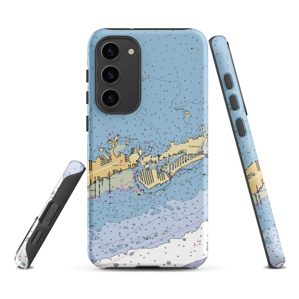 The Boat House & Coral Lagoon Resort (Key Colony Beach, FL) NOAA Chart Samsung Phone Case Samsung Galaxy S23 Plus model shown