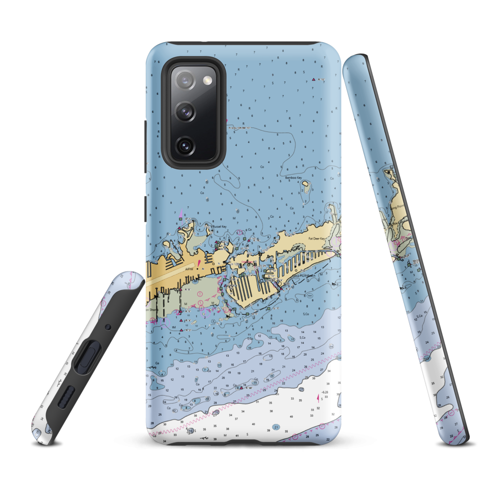 The Boat House & Coral Lagoon Resort (Key Colony Beach, FL) NOAA Chart Samsung Phone Case Samsung Galaxy S20 FE model shown
