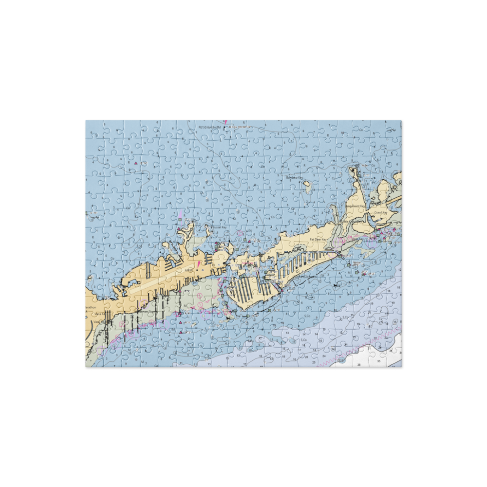 The Boat House & Coral Lagoon Resort (Key Colony Beach, FL) NOAA Chart Jigsaw Puzzle 