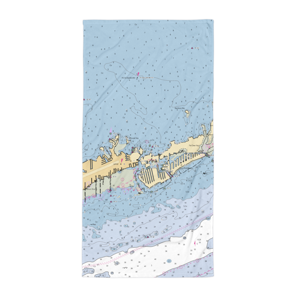 The Boat House & Coral Lagoon Resort (Key Colony Beach, FL) NOAA Chart Towel 