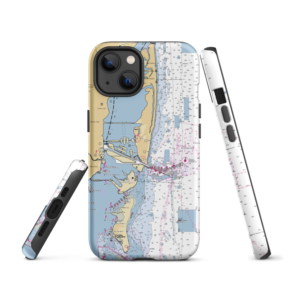 Oceanika Yachts Marina & Brokerage (Miami, FL) NOAA Chart  Tough iPhone Case iPhone 13 model shown