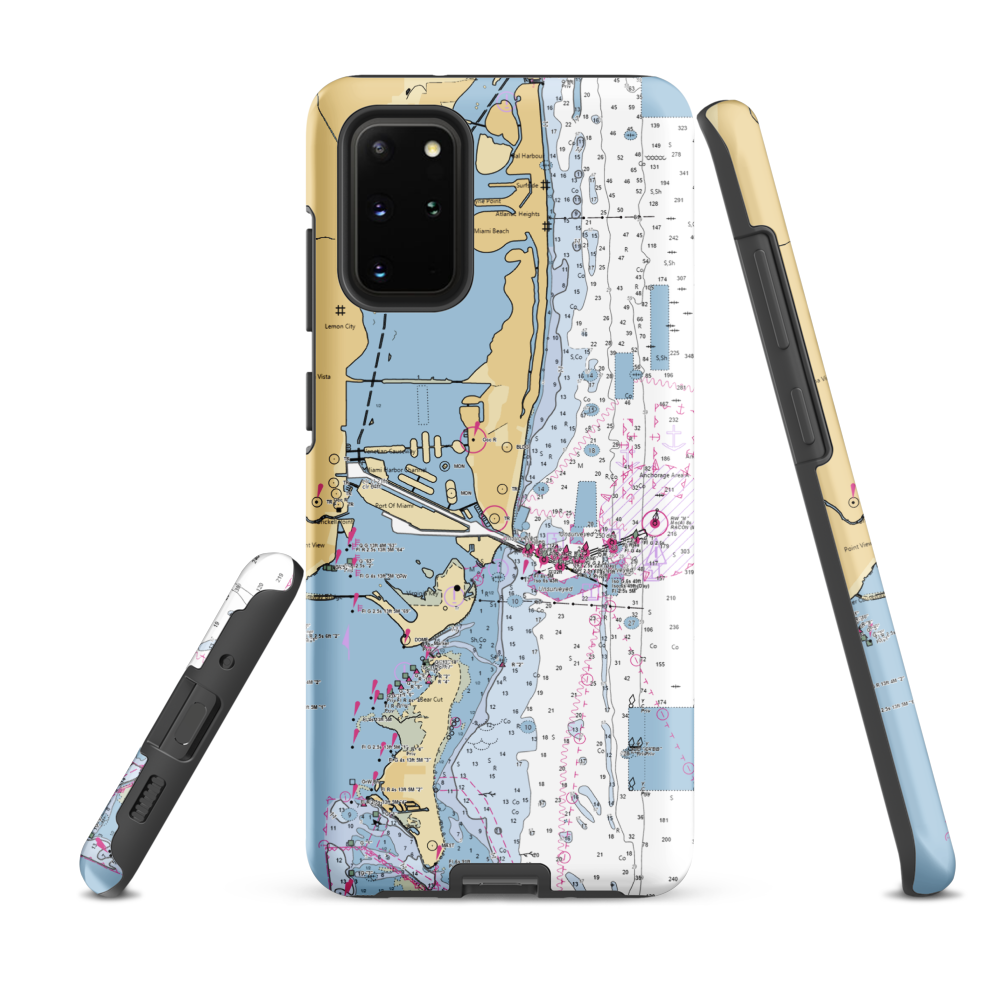 Chamonix Marina (Miami, FL) NOAA Chart Samsung Phone Case Samsung Galaxy S20 Plus model shown