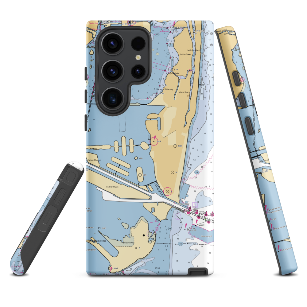 Anchor Marine (Miami, FL) NOAA Chart Samsung Phone Case Samsung Galaxy S23 Ultra model shown