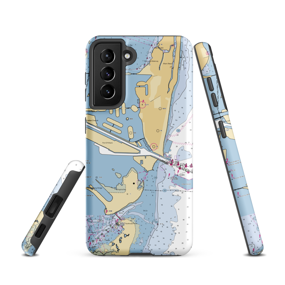 5th Street Marina (Miami, FL) NOAA Chart Samsung Phone Case Samsung Galaxy S21 model shown