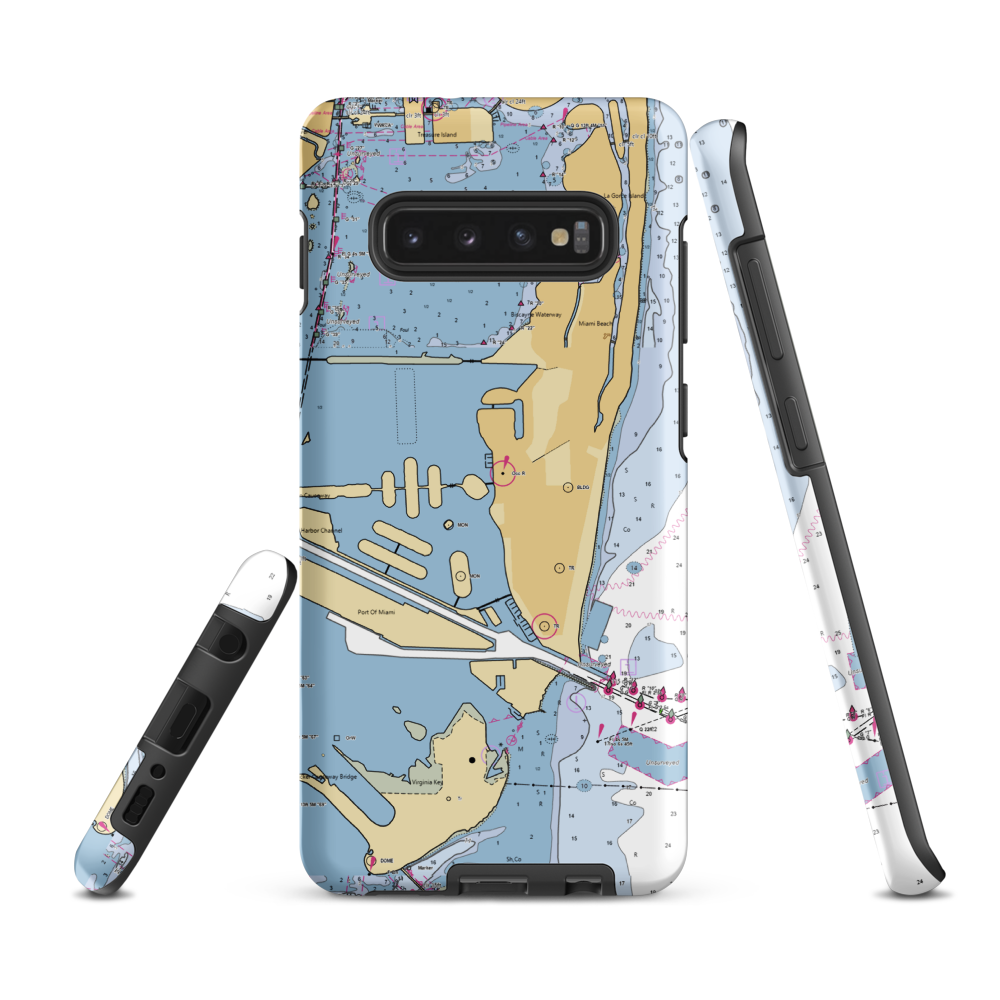Popeye Marina (Miami, FL) NOAA Chart Samsung Phone Case Samsung Galaxy S10 Plus model shown
