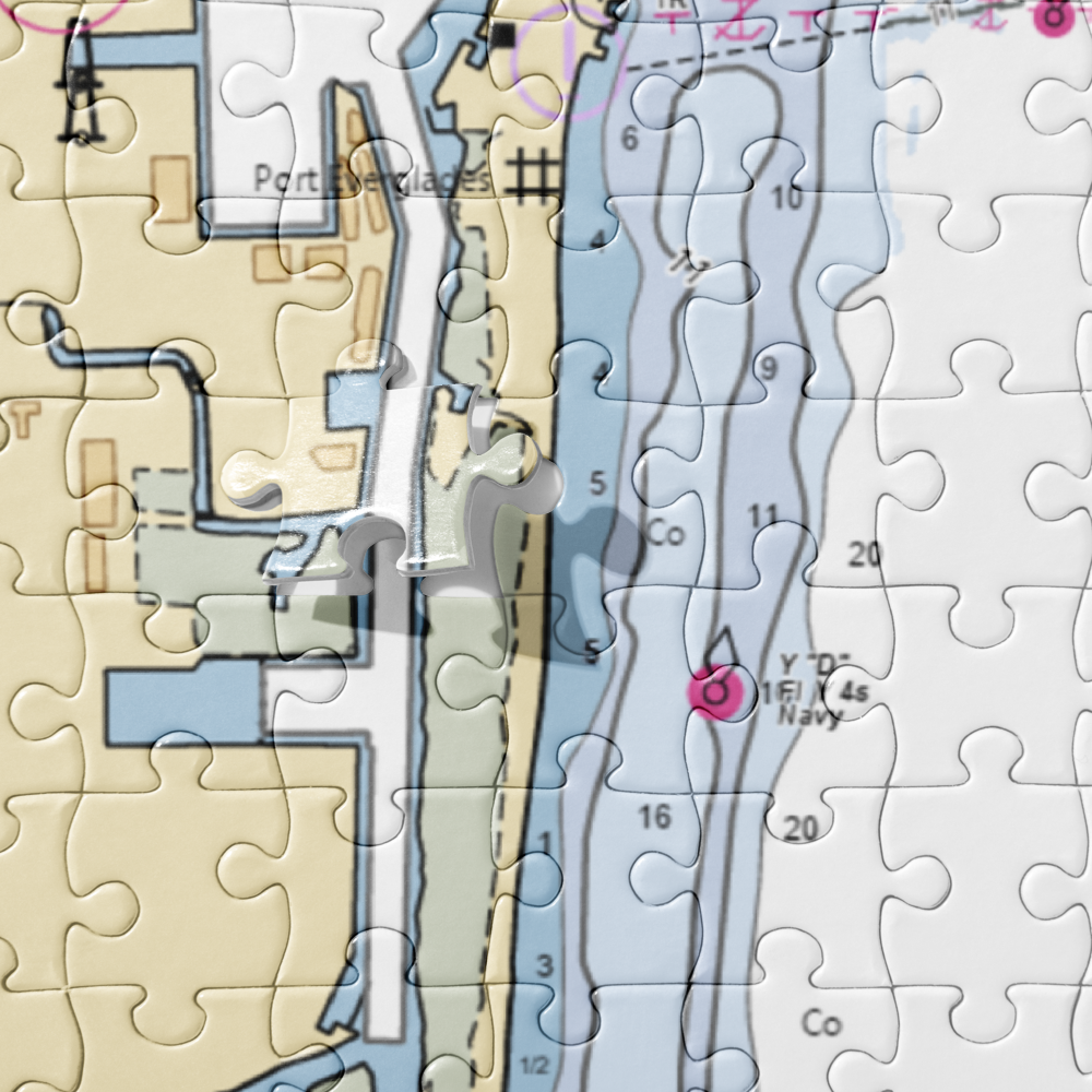 Playboy Marine Center (Dania, FL) NOAA Chart Jigsaw Puzzle 