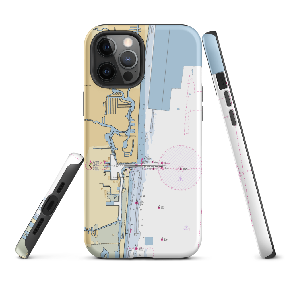Lauderdale Marina (Fort Lauderdale, FL) NOAA Chart  Tough iPhone Case iPhone 12 Pro Max model shown