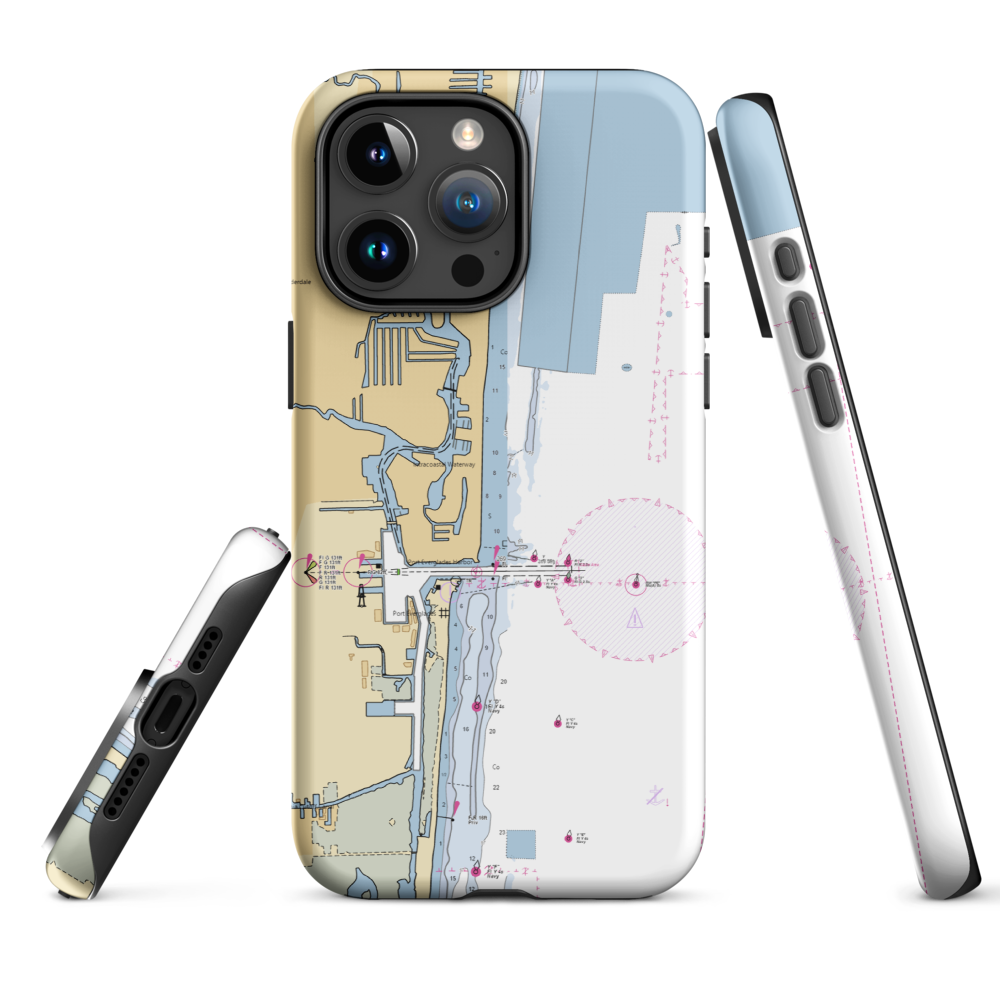 Allied Marine (Fort Lauderdale, FL) NOAA Chart  Tough iPhone Case iPhone 15 Pro Max model shown