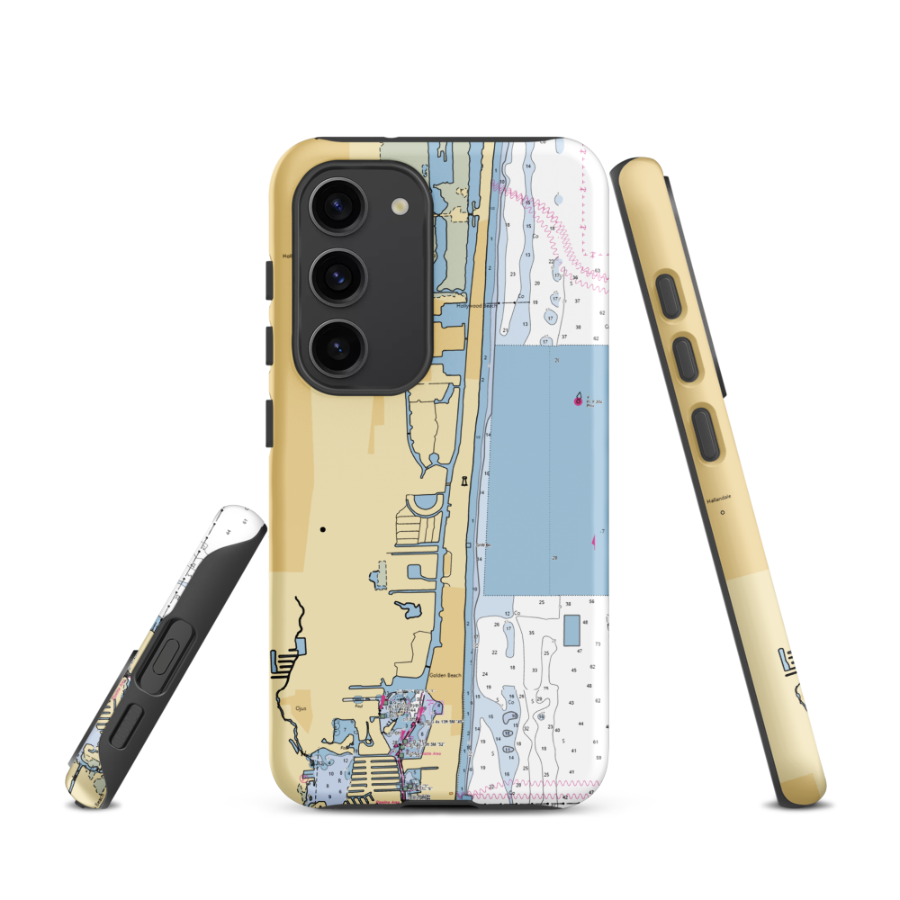Hallandale Beach City Marina (Hallandale, FL) NOAA Chart Samsung Phone Case Samsung Galaxy S23 model shown