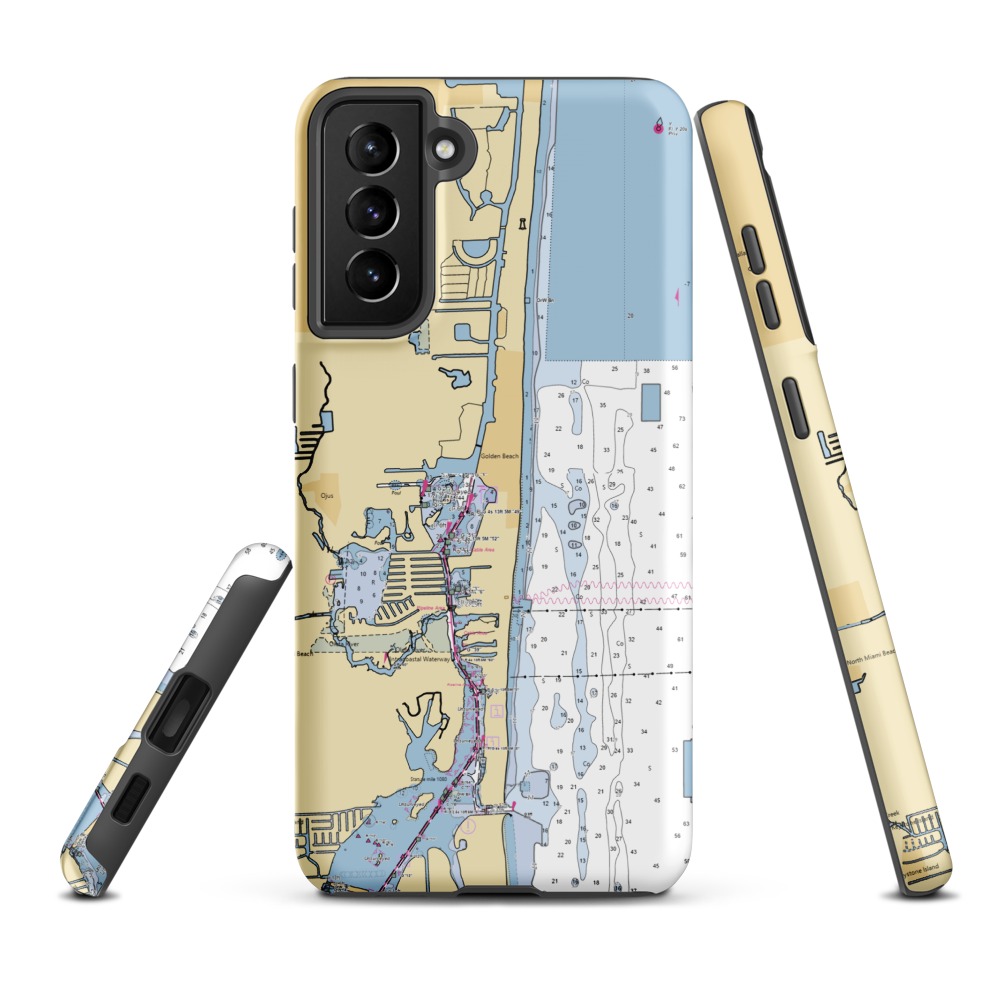 Mystic Pointe Marina (Miami, FL) NOAA Chart Samsung Phone Case Samsung Galaxy S21 Plus model shown