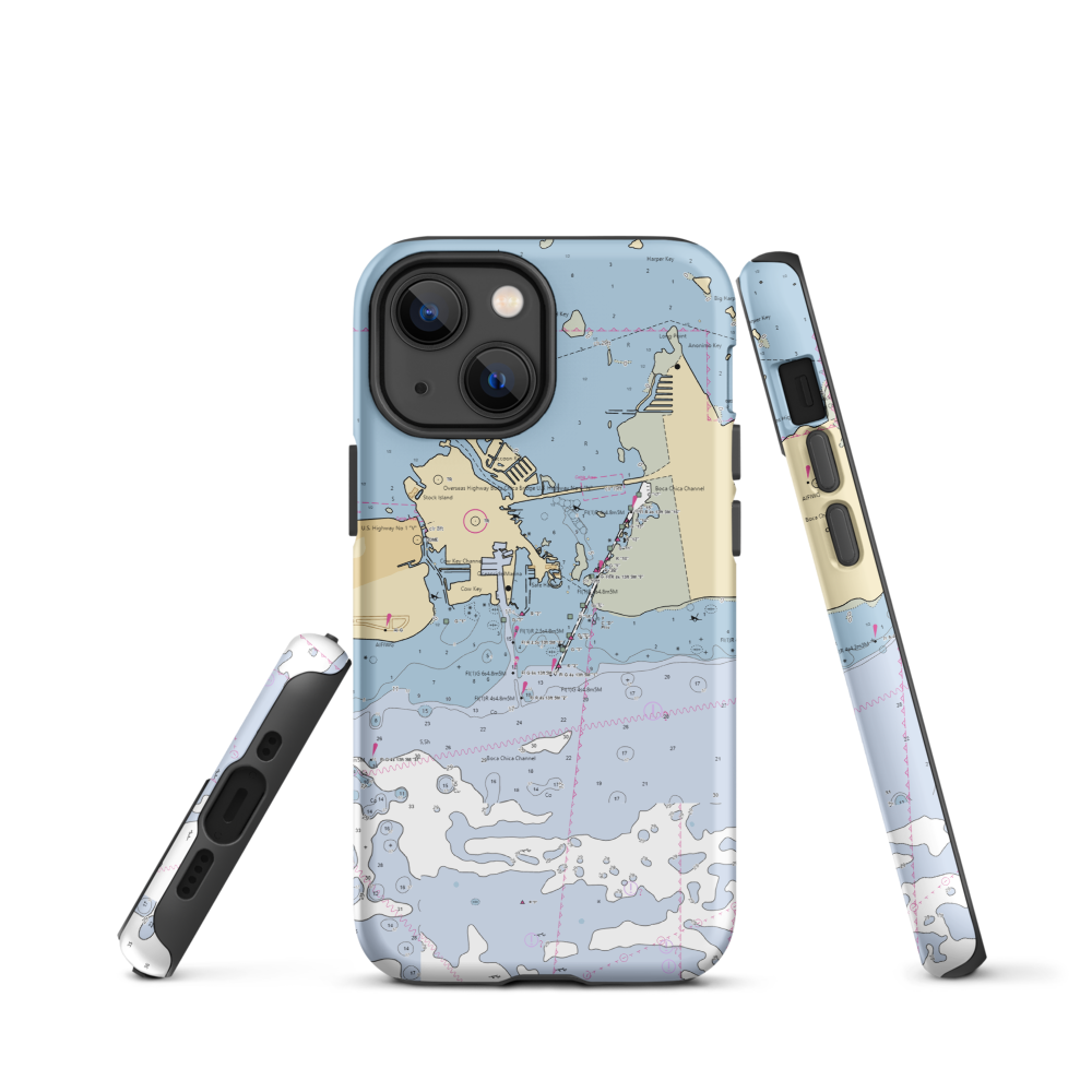Stock Island Yacht Club & Marina (Sugarloaf Shores, FL) NOAA Chart  Tough iPhone Case iPhone 13 mini model shown