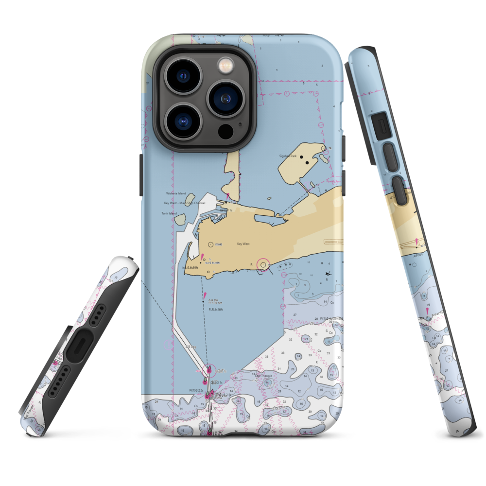 Conch Republic (Sugarloaf Shores, FL) NOAA Chart  Tough iPhone Case iPhone 14 Pro Max model shown