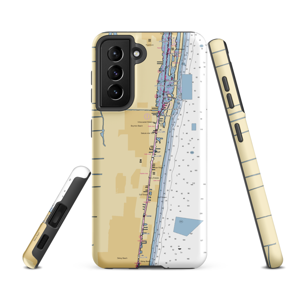 Prime Catch Restaurant (Boynton Beach, FL) NOAA Chart Samsung Phone Case Samsung Galaxy S21 FE model shown