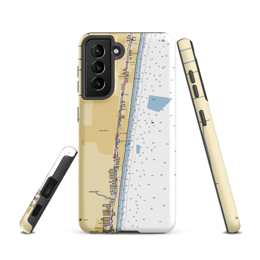 Deck 84 Restaurant and Dock Bar (Delray Beach, FL) NOAA Chart Samsung Phone Case Samsung Galaxy S21 model shown