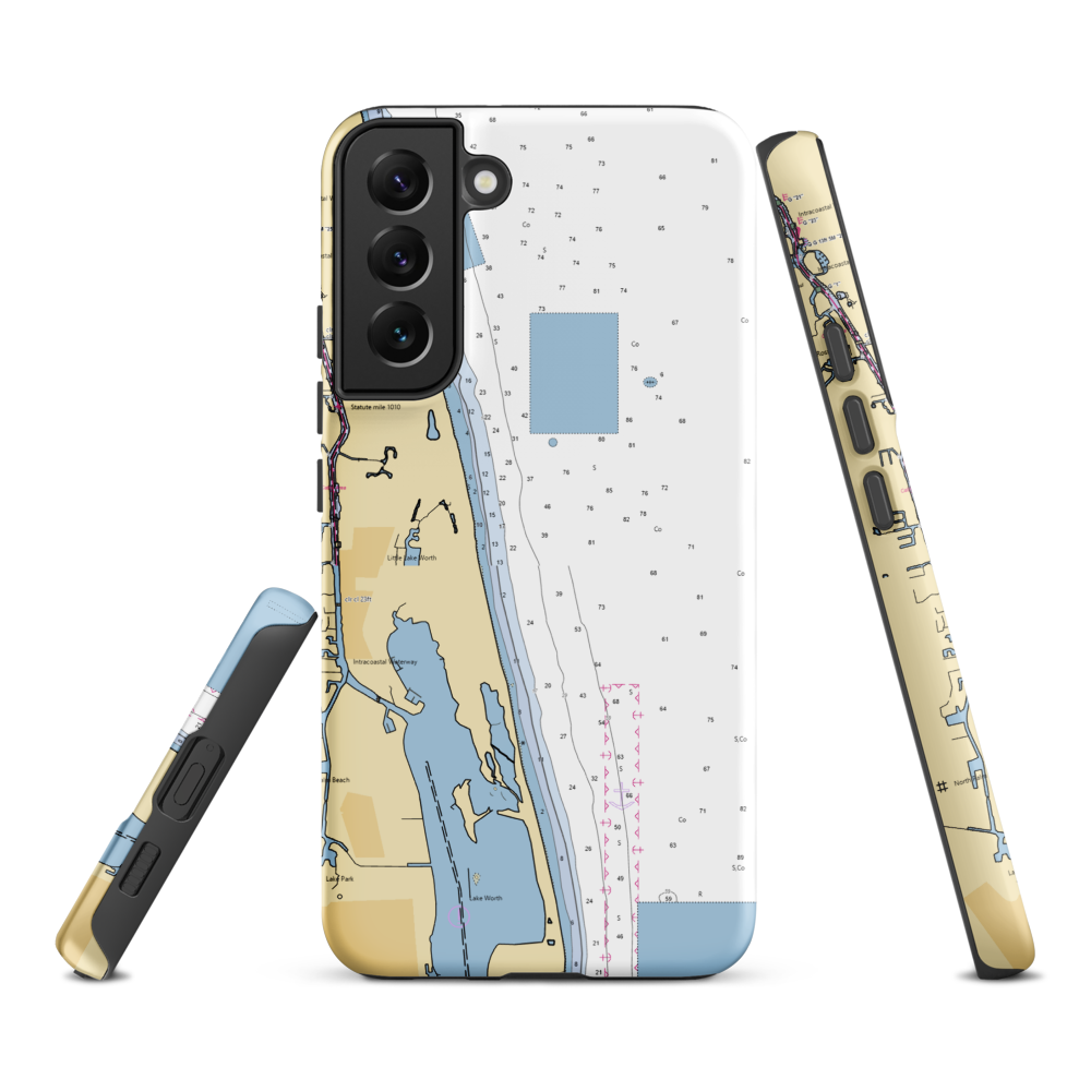 Seminole Marine (West Palm Beach, FL) NOAA Chart Samsung Phone Case Samsung Galaxy S22 Plus model shown