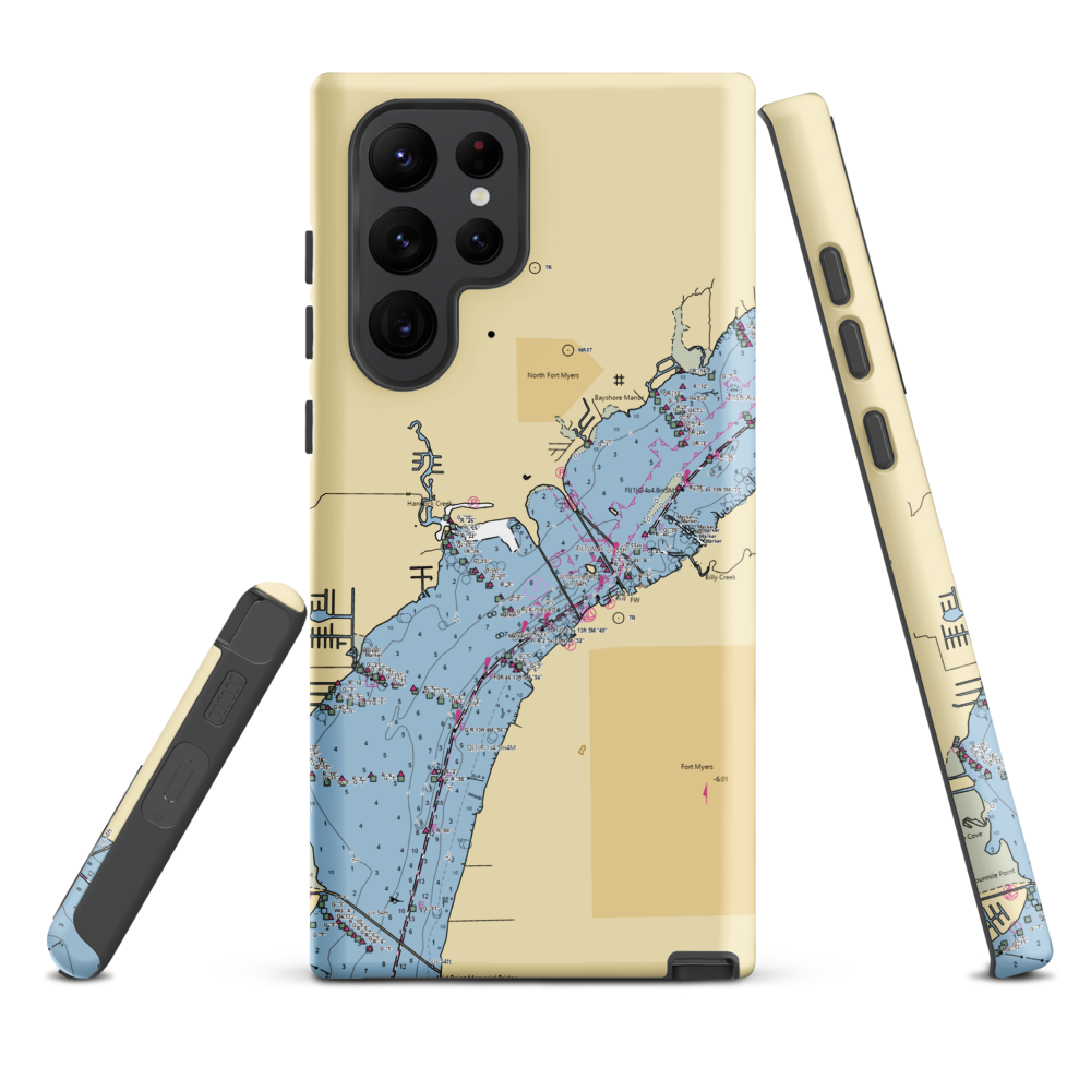 Old Bridge Marina (Cape Coral, FL) NOAA Chart Samsung Phone Case Samsung Galaxy S22 Ultra model shown
