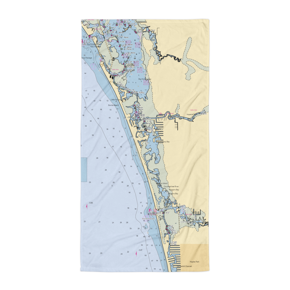 Barefoot Boat Club (Bonita Springs, FL) NOAA Chart Towel 