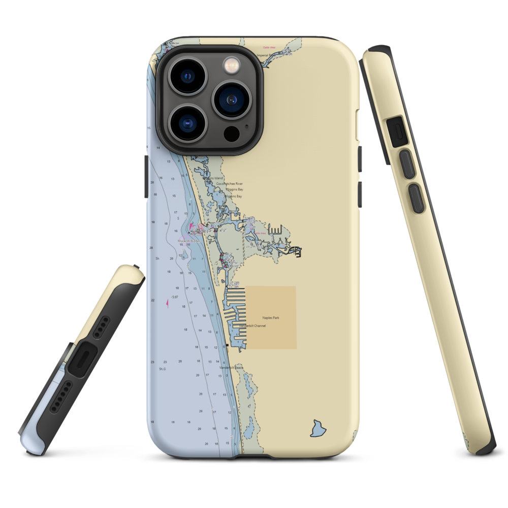 Wiggins Bay Marina (Naples, FL) NOAA Chart  Tough iPhone Case iPhone 13 Pro Max model shown