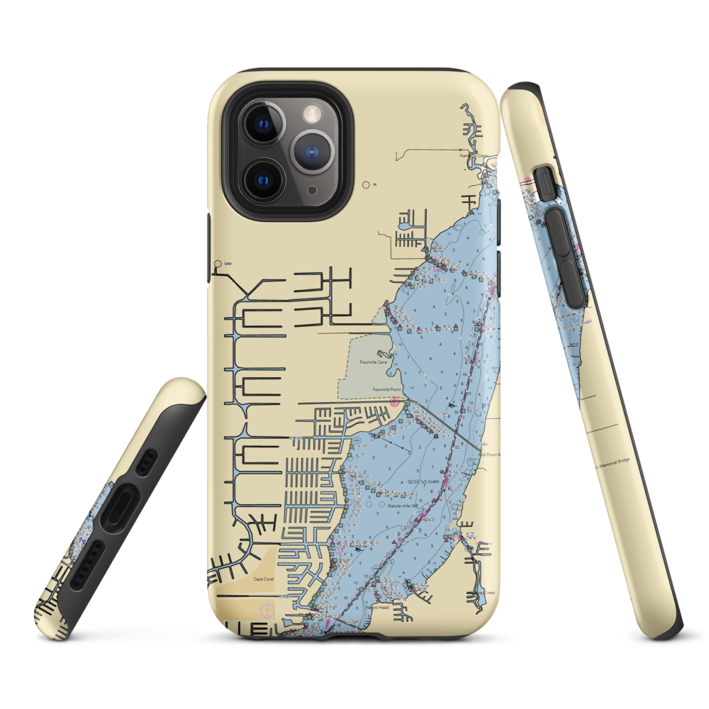 Rosen Park Marina (Cape Coral, FL) NOAA Chart  Tough iPhone Case iPhone 11 Pro model shown