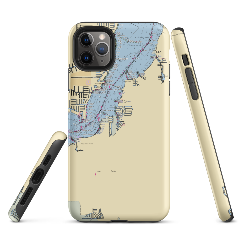 MarineMax Fort Myers (Fort Myers, FL) NOAA Chart  Tough iPhone Case iPhone 11 Pro Max model shown