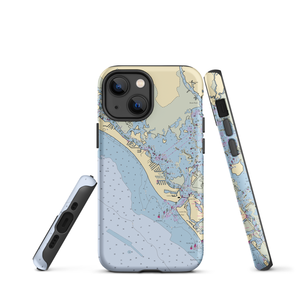 Fish-Tale Marina (Bonita Springs, FL) NOAA Chart  Tough iPhone Case iPhone 13 mini model shown
