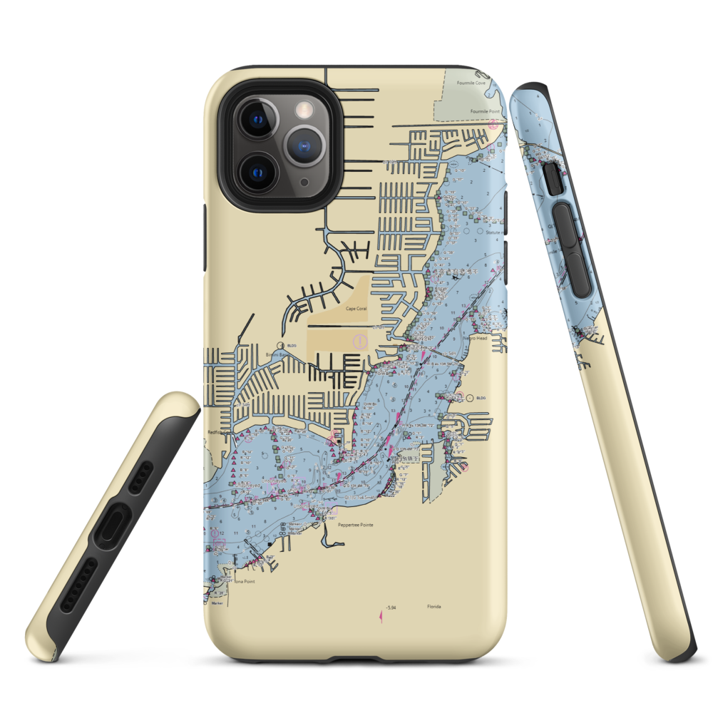 PORT 32 Cape Coral (Fort Myers, FL) NOAA Chart  Tough iPhone Case iPhone 11 Pro Max model shown