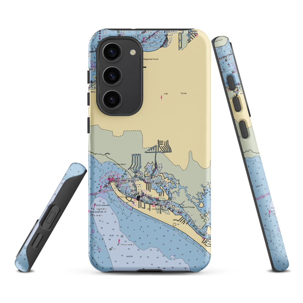 Latitude 26° Waterfront Resort & Marina - Fort Myers Beach (Fort Myers, FL) NOAA Chart Samsung Phone Case Samsung Galaxy S23 Plus model shown