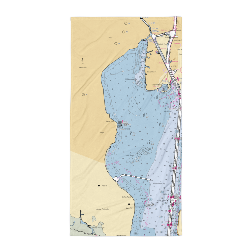 Tampa Yacht & Country Club (Tampa, FL) NOAA Chart Towel 