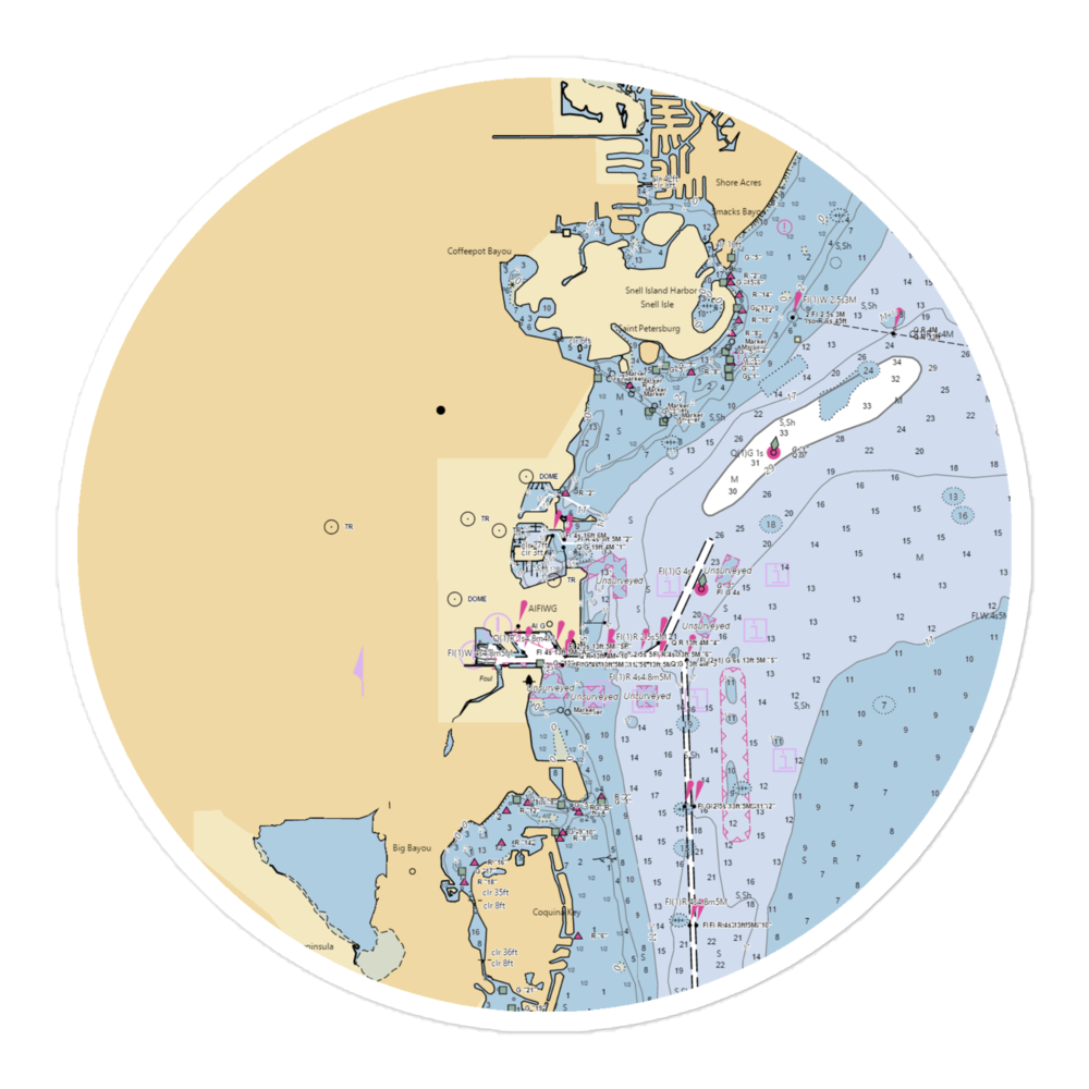 Marina Point Ships Store (Saint Petersburg, FL) NOAA Chart Sticker 