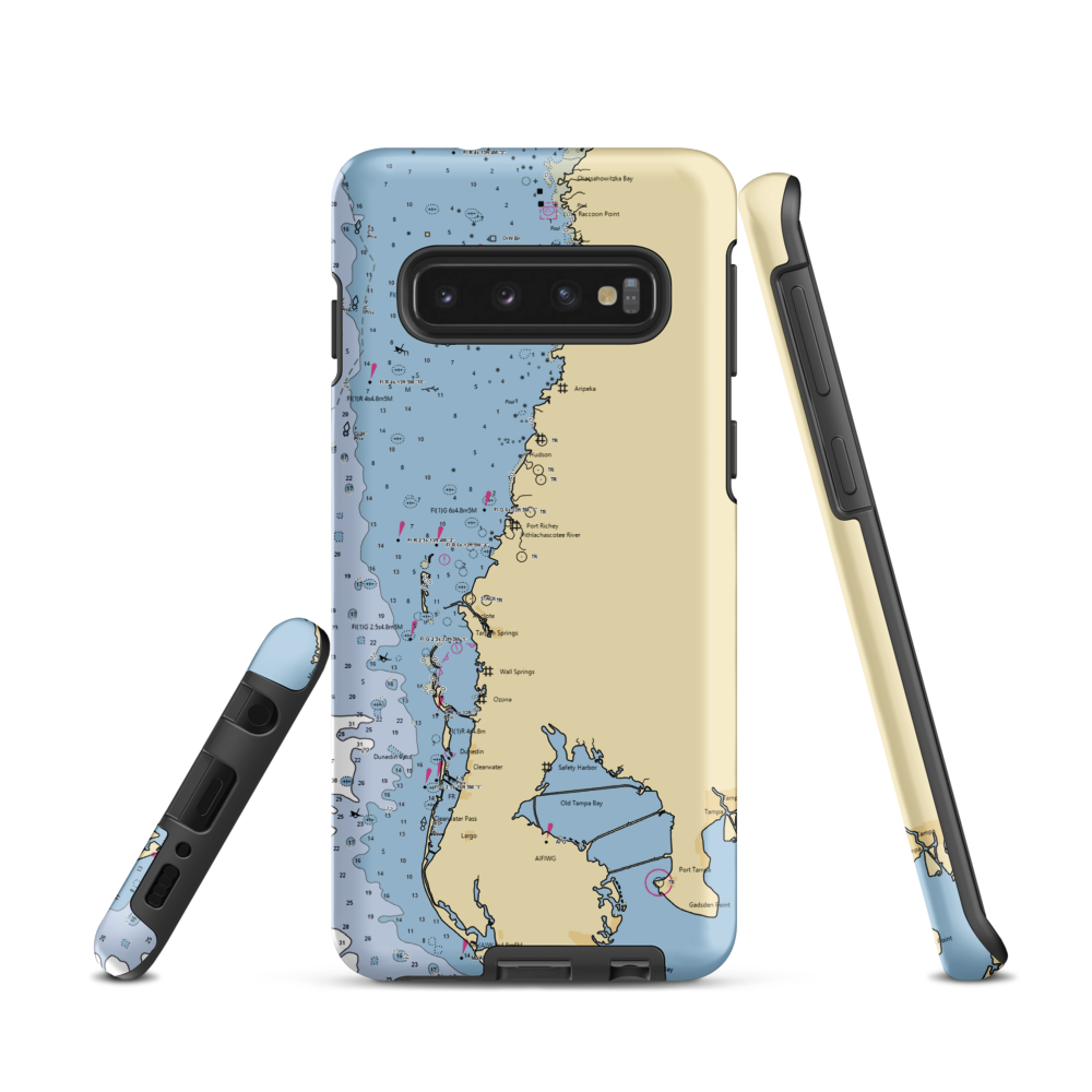 Landing At Tarpon Springs (Holiday, FL) NOAA Chart Samsung Phone Case Samsung Galaxy S10 model shown