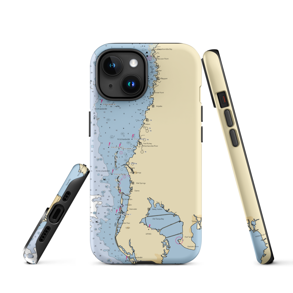 Pitman Yacht Services (Holiday, FL) NOAA Chart  Tough iPhone Case iPhone 15 model shown